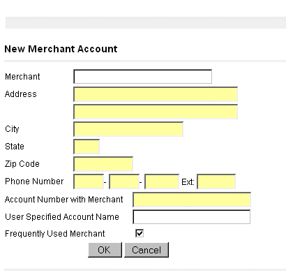 screen shot of bill pay screen shot of bill pay