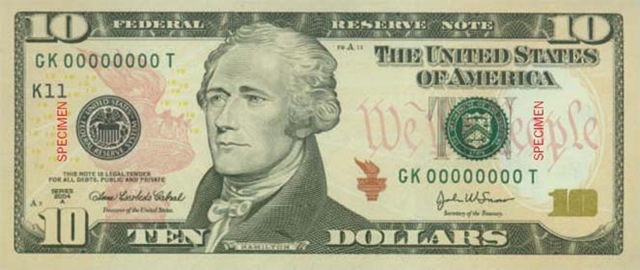 10 dollar bill template