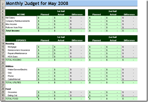 home budget worksheet. GLBL Budget Spreadsheet